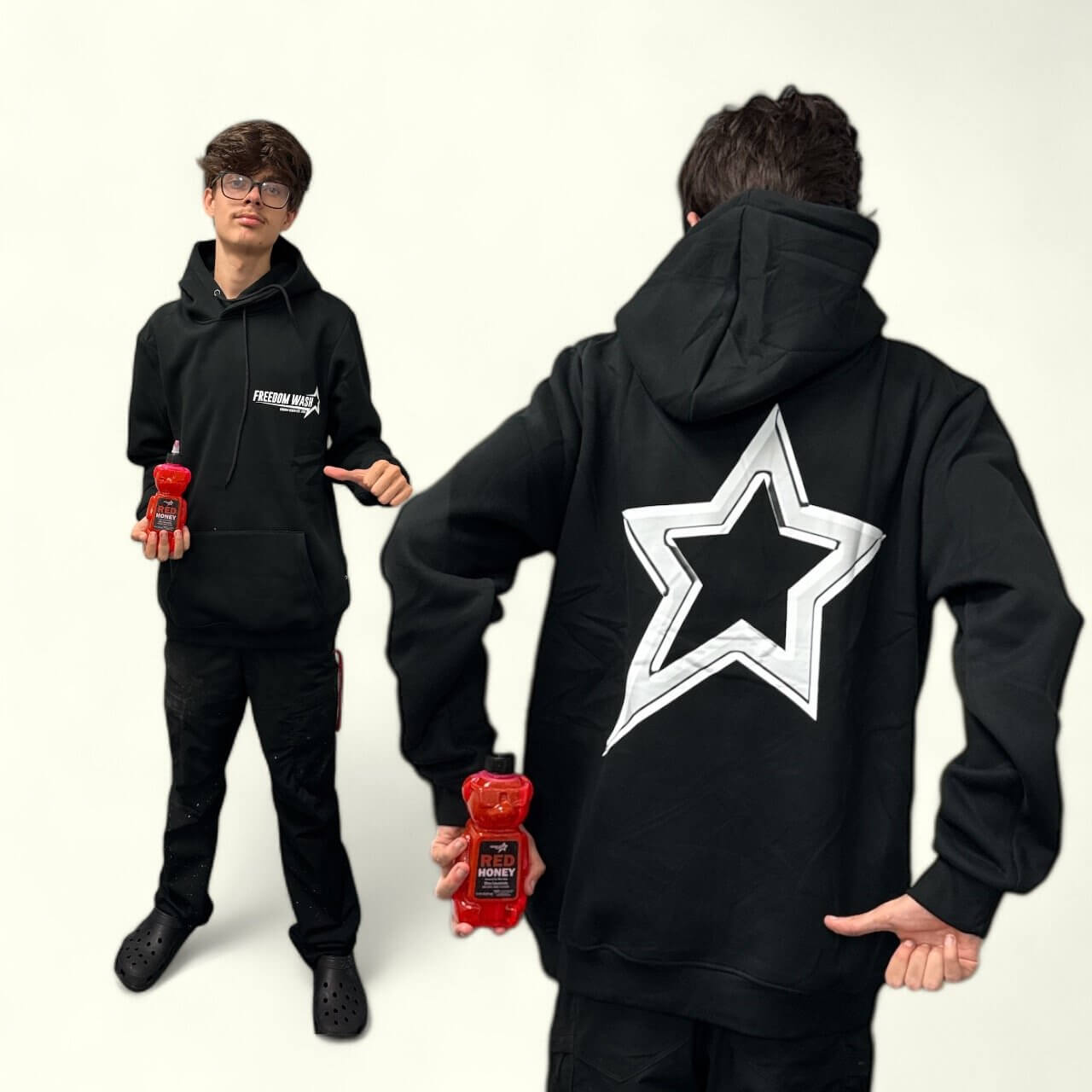 Freedom Wash Chrome Star Hoodie