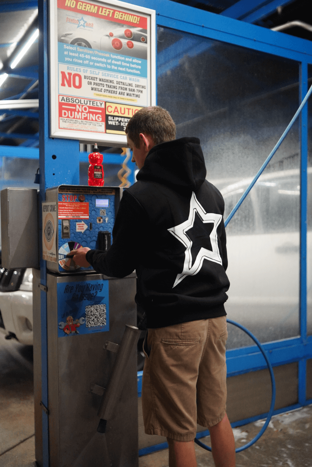 Freedom Wash Chrome Star Hoodie